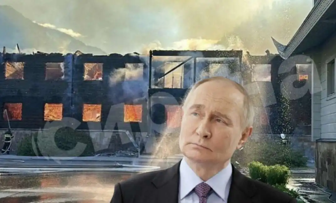 villa di putin in fiamme