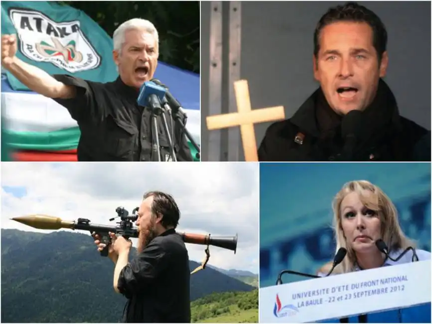 marion le pen - dugin - siderov - strache