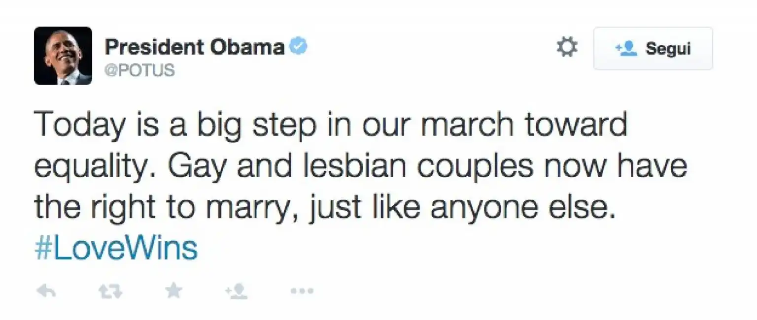 obama sui matrimoni gay tweet