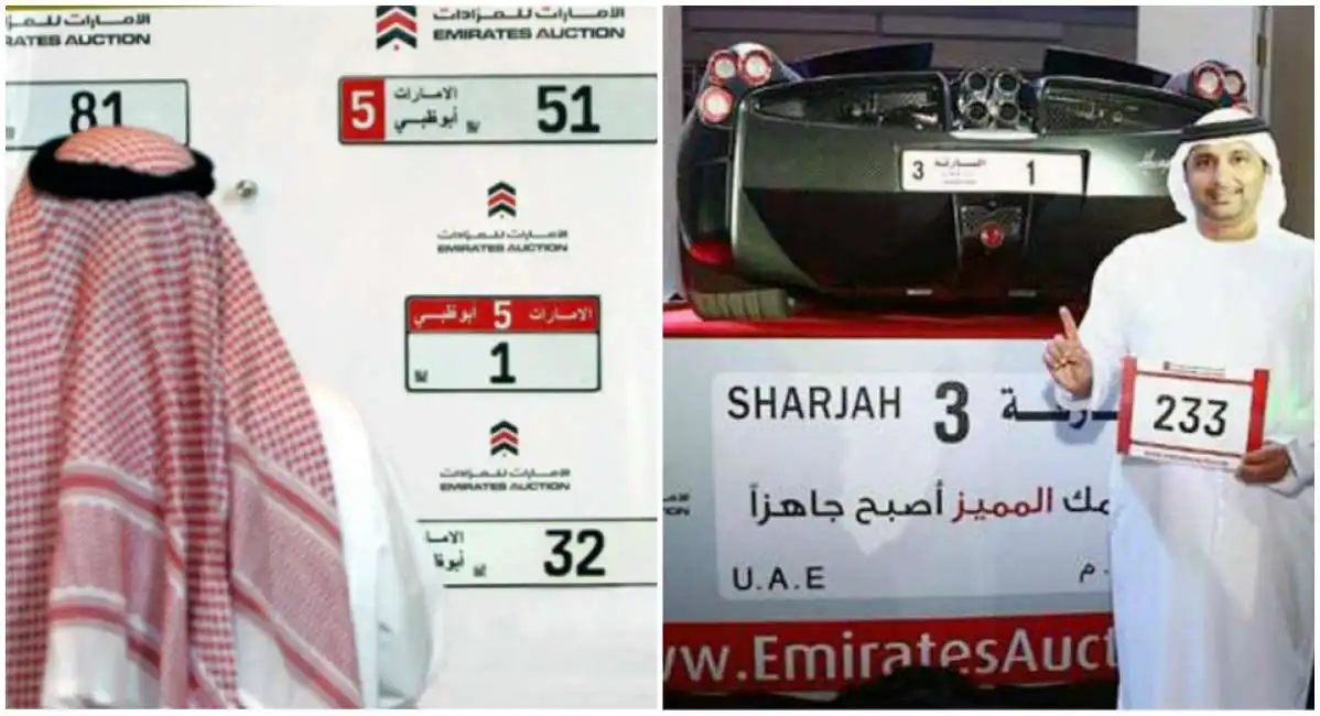 negli emirati arabi va all asta la targa numero uno