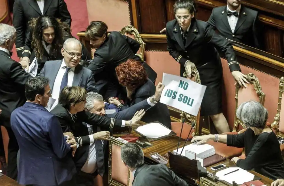 bagarre senato valeria fedeli ius soli