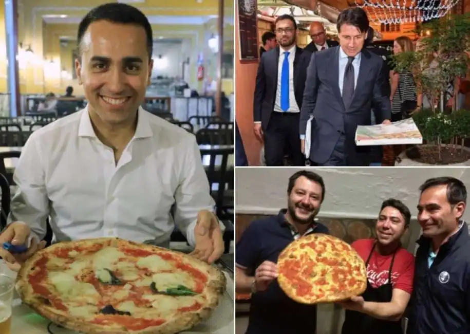 di maio salvini conte pizza