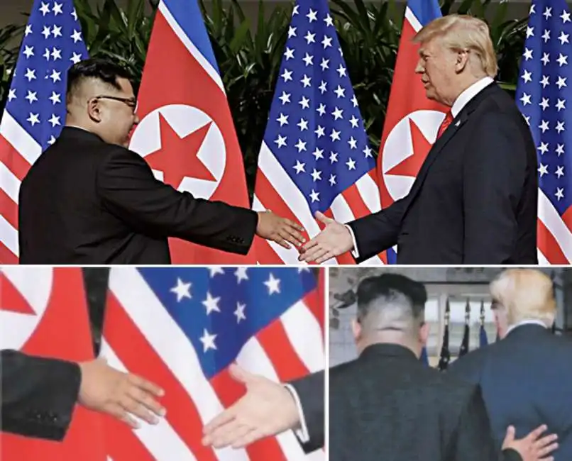 donald trump kim jong un stretta di mano