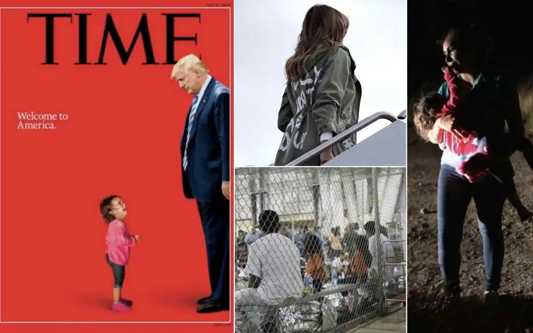 trump migranti gabbia melania