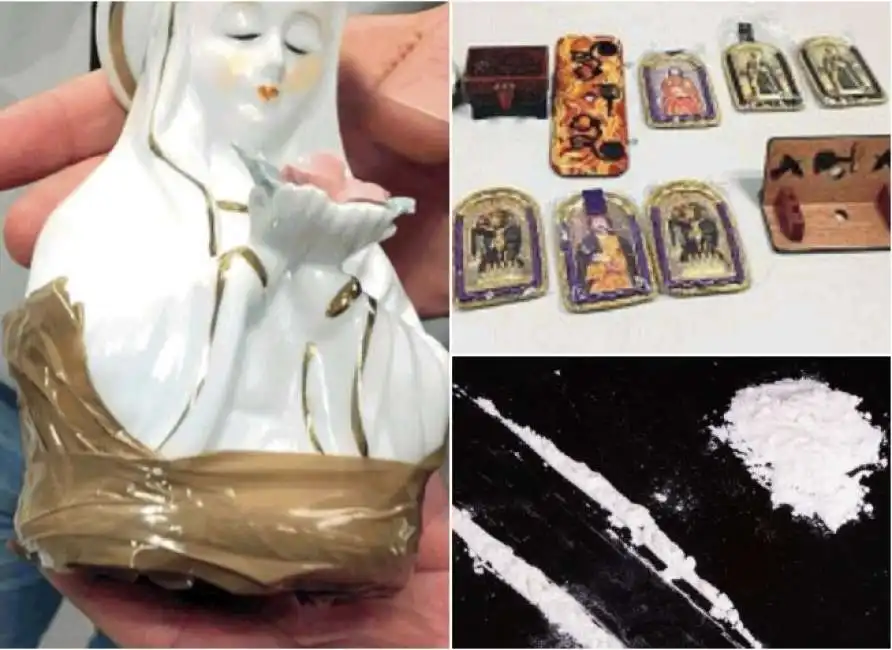 droga dal peru a milano - statua madonna santi cocaina