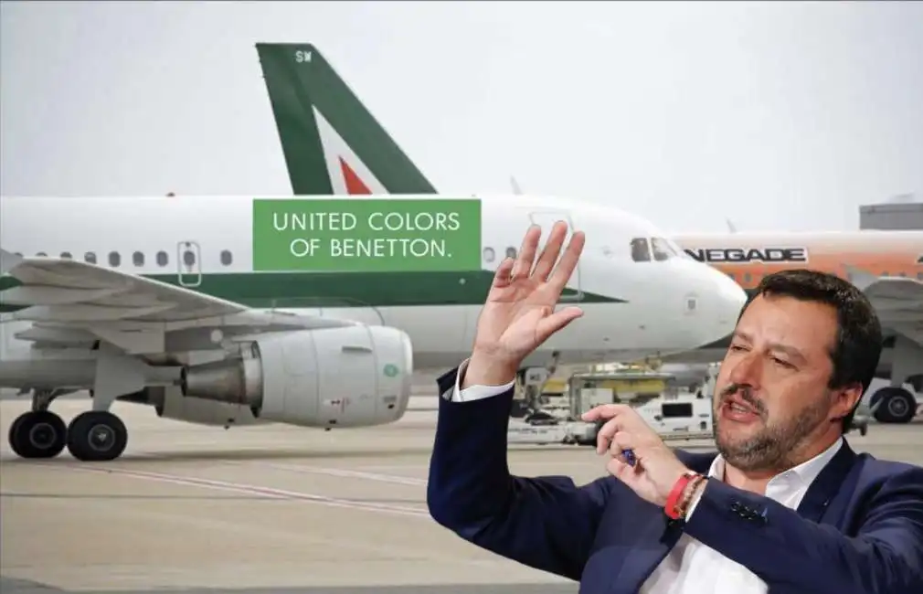 matteo salvini alitalia benetton