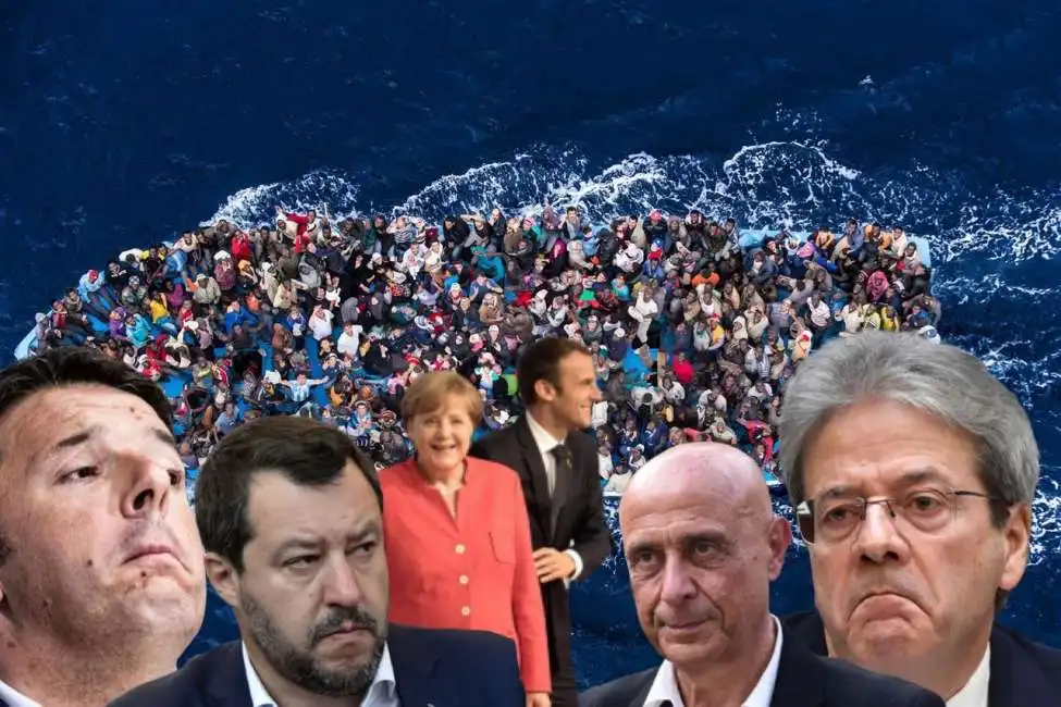 migranti renzi salvini merkel macron gentiloni minniti