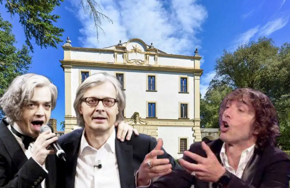 morgan vittorio sgarbi giuseppe cruciani villa savorelli sutri