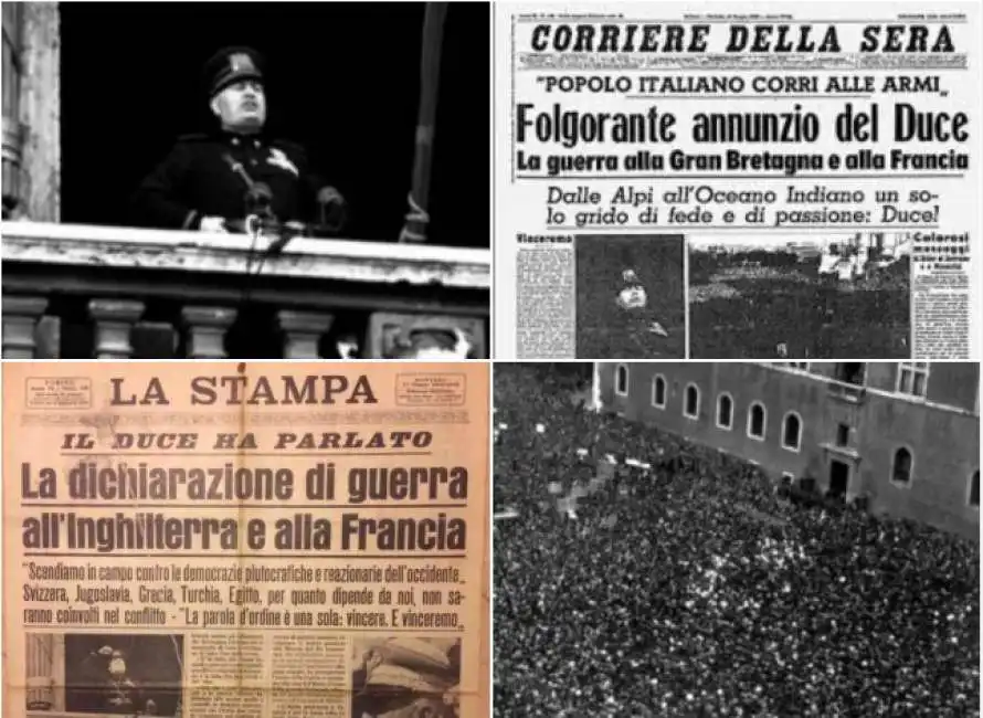 benito mussolini annuncia l entrata in guerra dell italia 10 giugno 1940 