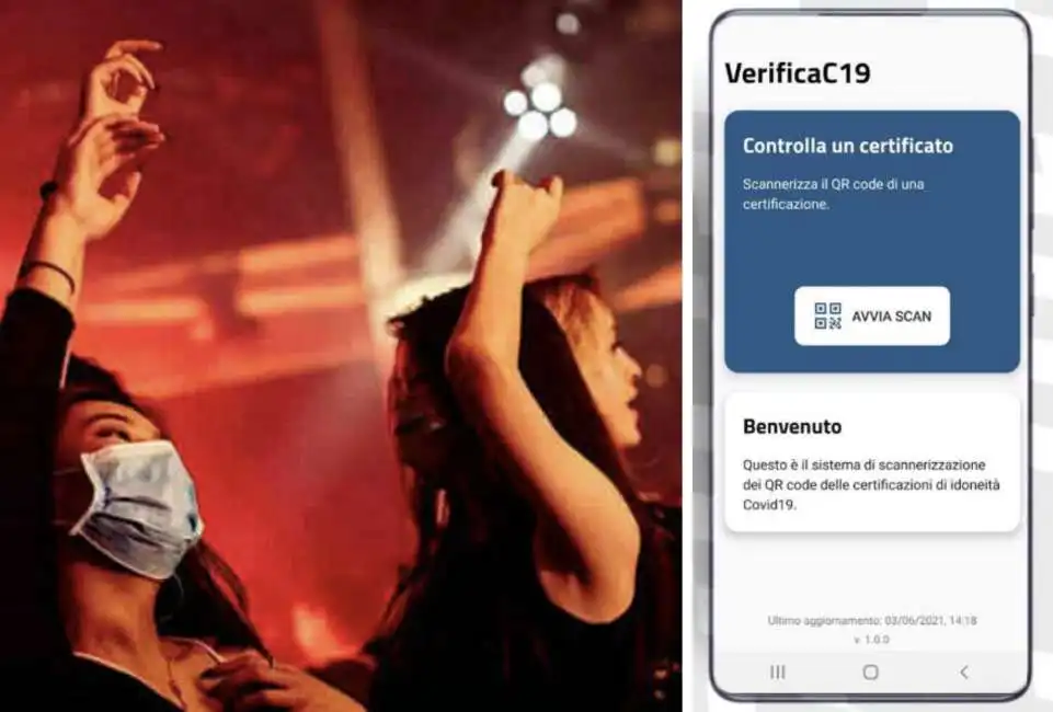 discoteca coronavirus green pass certificato verde