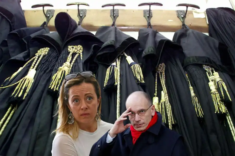 giorgia meloni enrico letta toghe magistrati