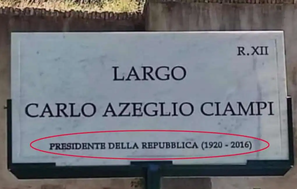 la targa per carlo azeglio ciampi