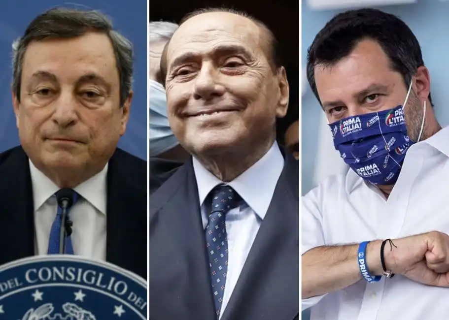 mario draghi silvio berlusconi matteo salvini