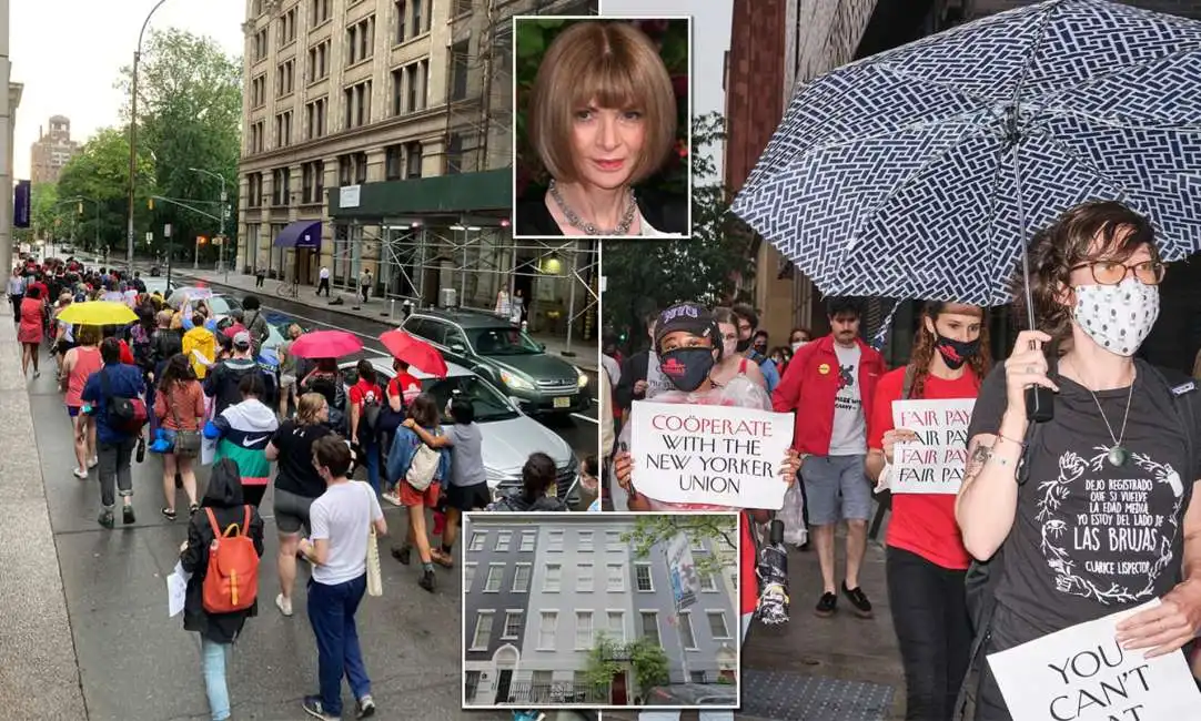 protesta dei dipendenti del new yorker sotto casa di anna wintour