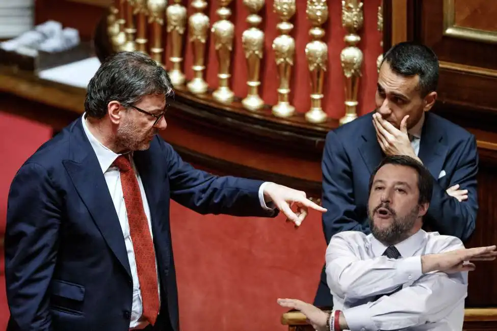 giancarlo giorgetti luigi di maio matteo salvini 