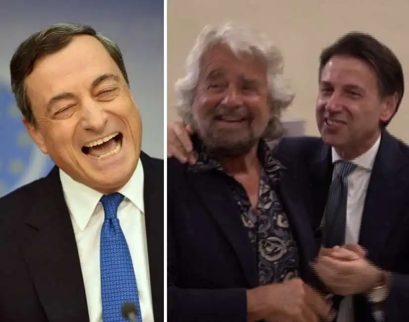 giuseppe conte mario draghi beppe grillo 