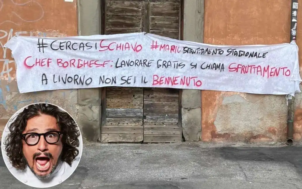 lo striscione a livorno contro alessandro borghese