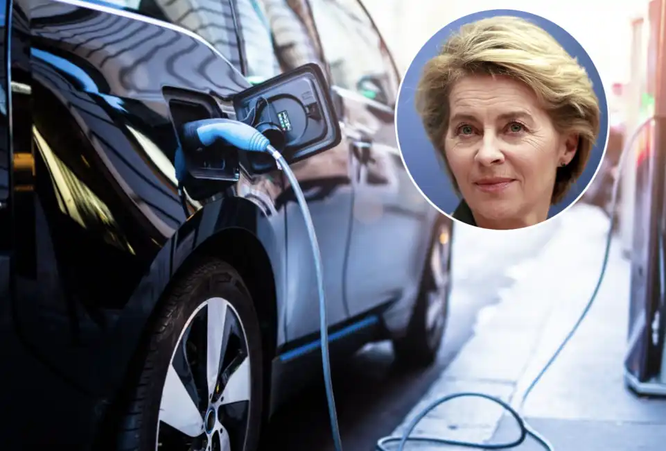 ursula von der leyen auto elettrica green 