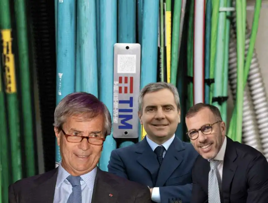 vincent bollore dario scannapieco pietro labriola rete unica fibra tim telecom