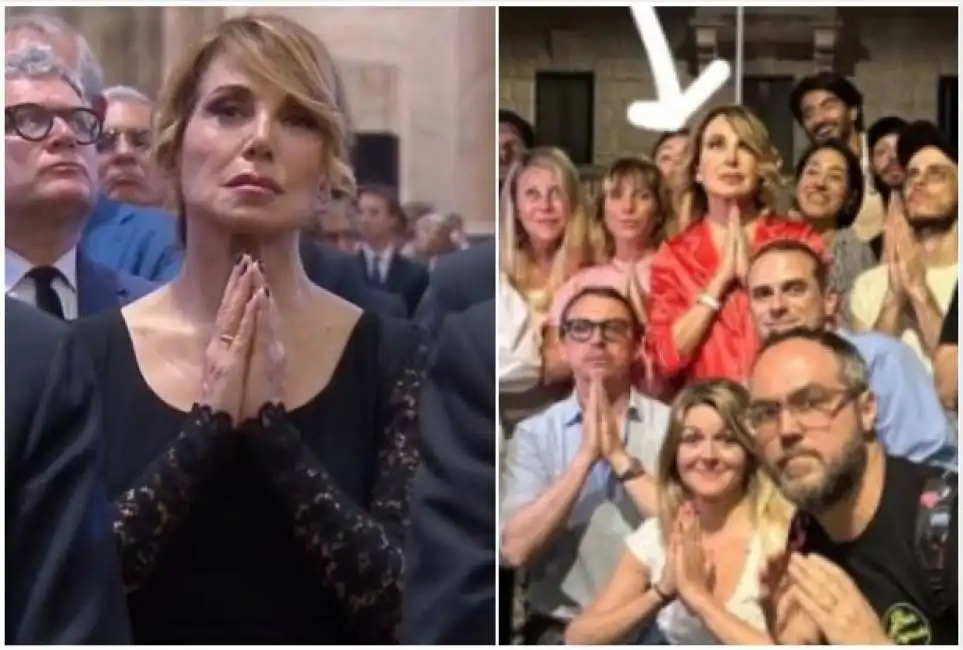 barbara d'urso posa funerale silvio berlusconi