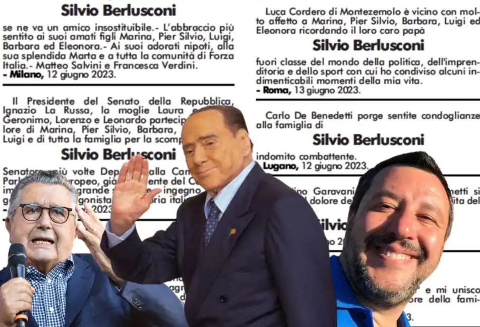 carlo de benedetti silvio berlusconi matteo salvini necrologi