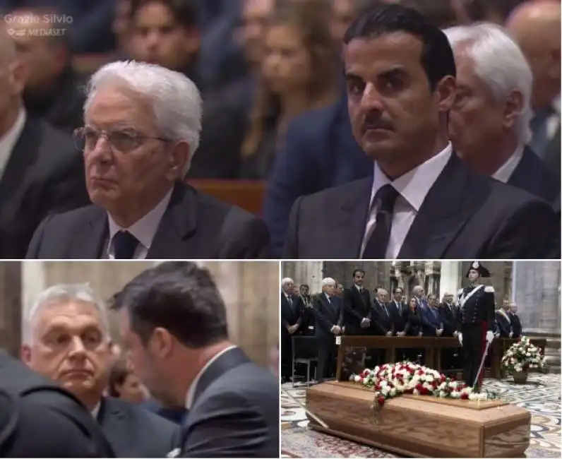 funerale berlusconi emiro qatar orban 