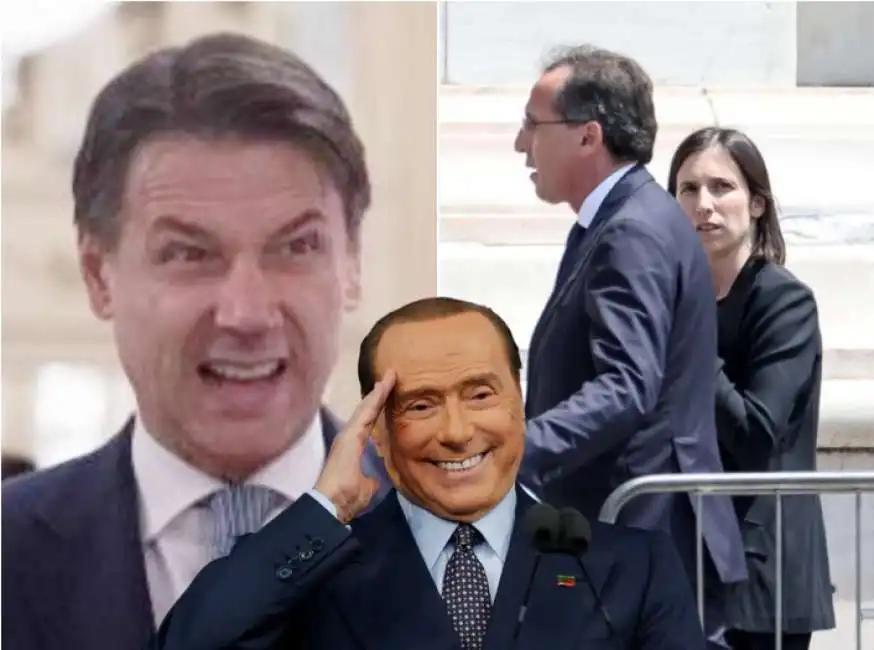 giuseppe conte elly schlein funerale silvio berlusconi