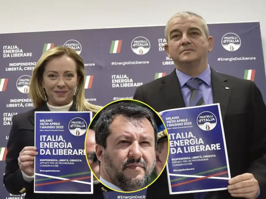 matteo salvini giorgia meloni giovanbattista fazzolari