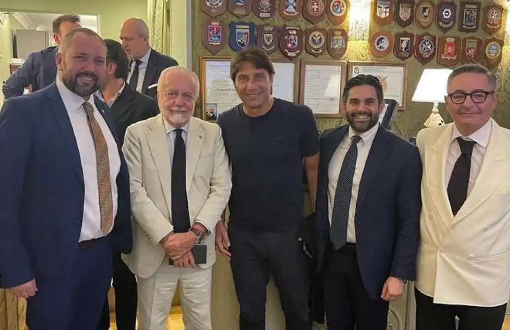 antonio conte e aurelio de laurentiis a cena a roma 