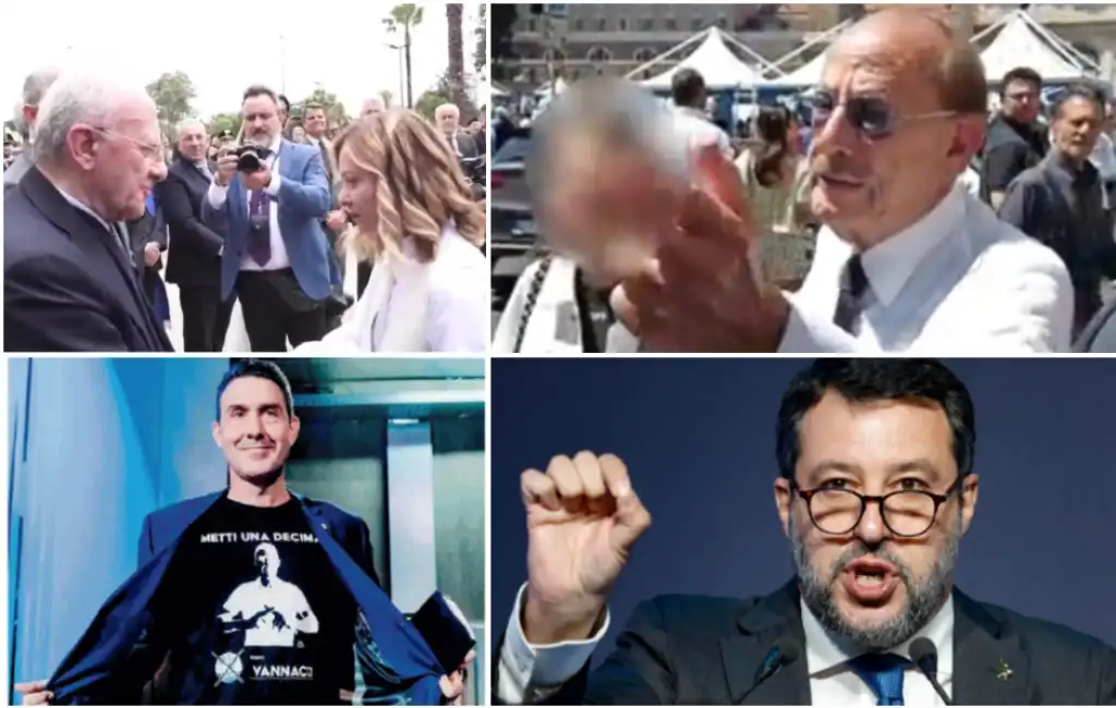 de luca meloni vannacci salvini