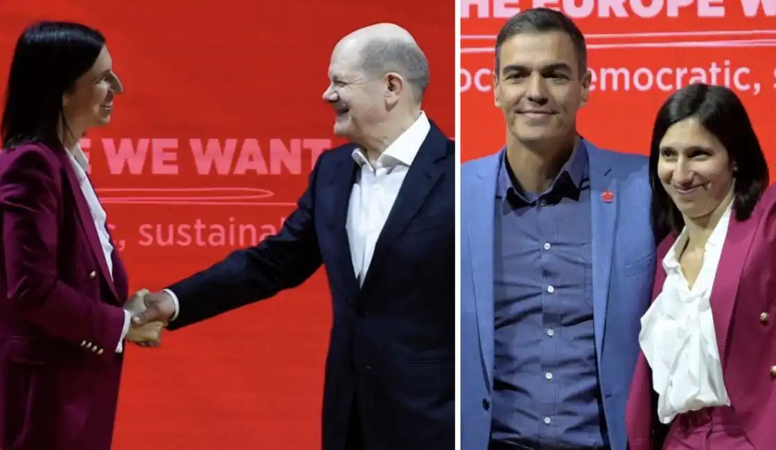 elly schlein olaf scholz pedro sanchez 