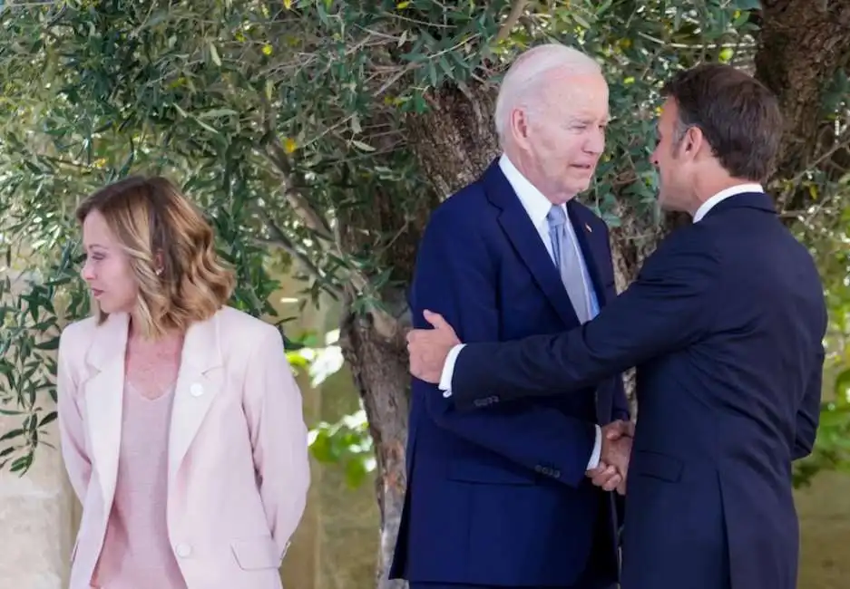 giorgia meloni joe biden emmanuel macron g7