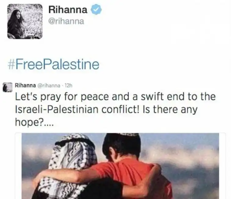 rihanna palestina israele