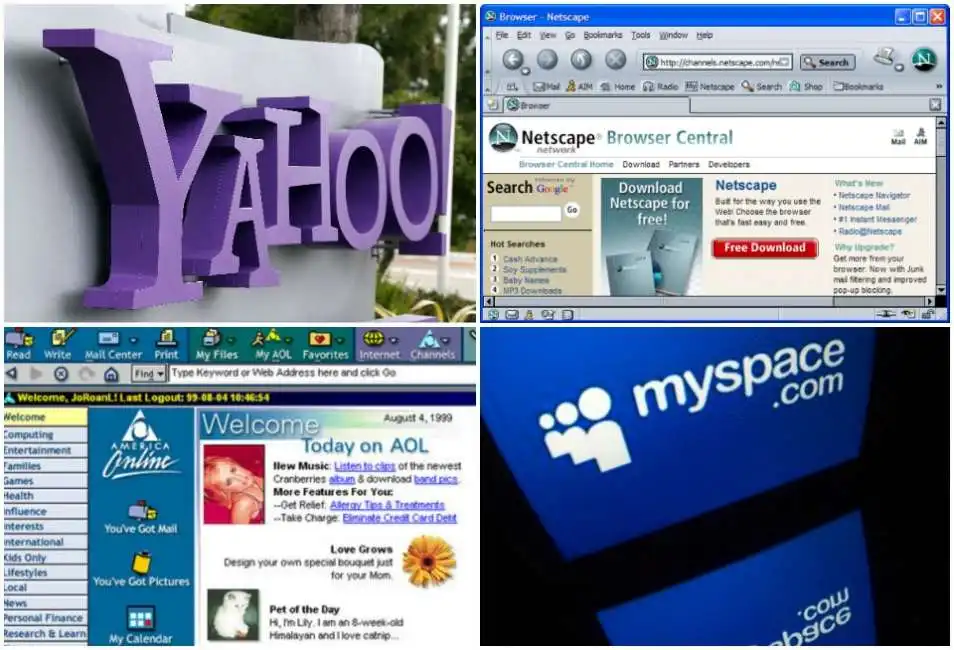 yahoo aol netscape myspace