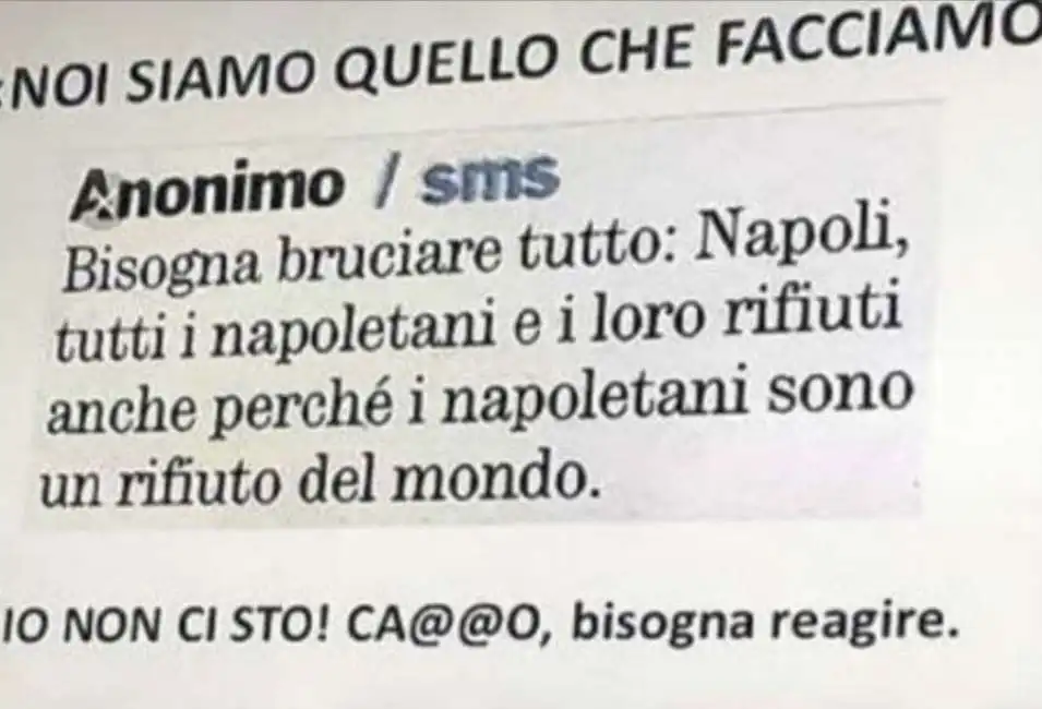 cartello contro napoli alla tiberina di pomigliano d arco 