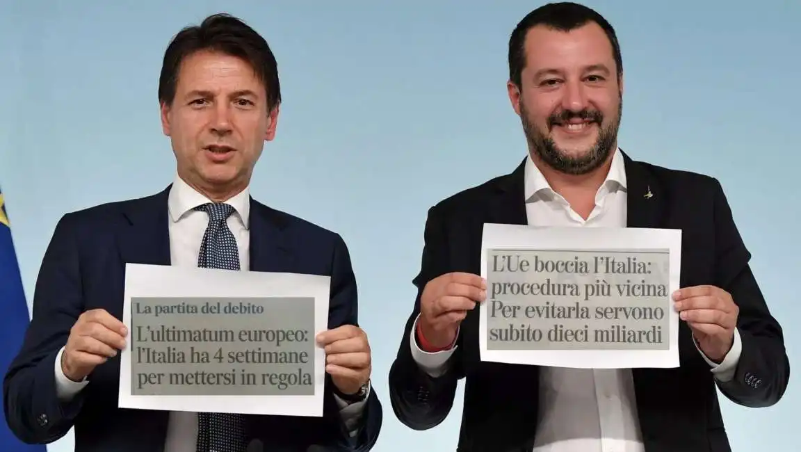 giuseppe conte matteo salvini procedura d'infrazione giornali