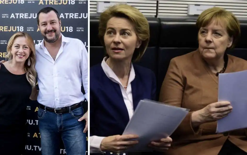 salvini meloni merkel von der leyen