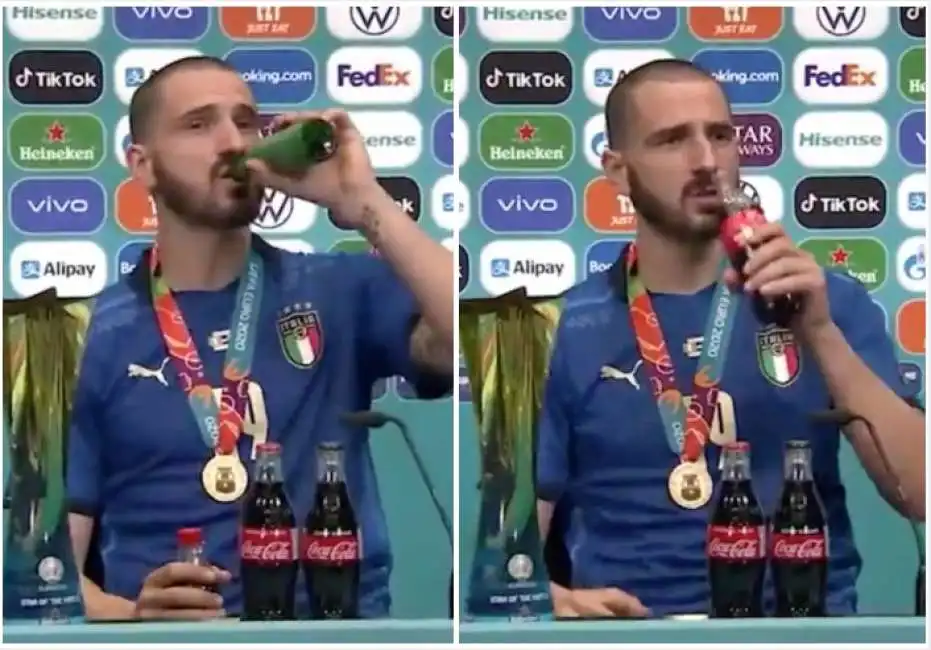 bonucci beve coca cola e birra