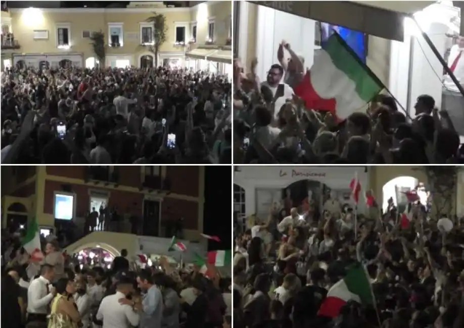 italia inghilterra - i festeggiamenti in piazzetta a capri 