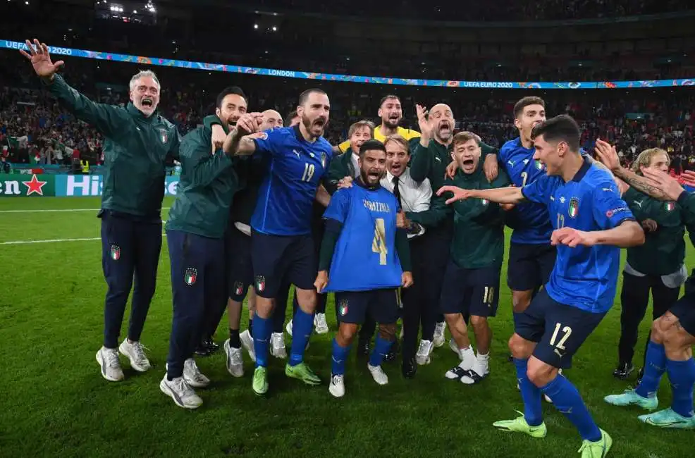 italia spagna - esultanza degli azzurri