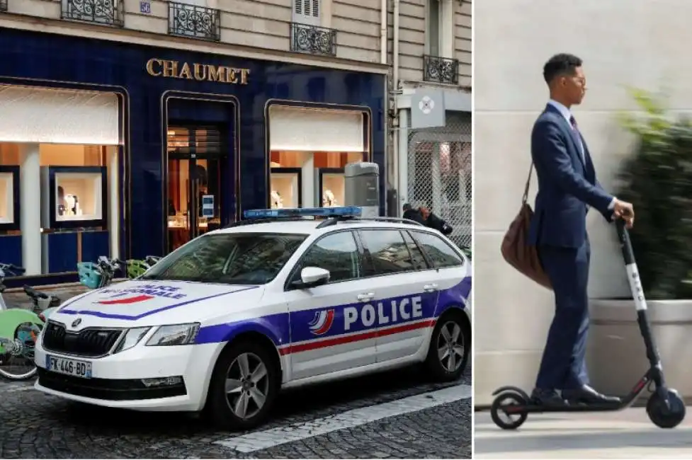 ladro gioielleria monopattino elettrico parigi