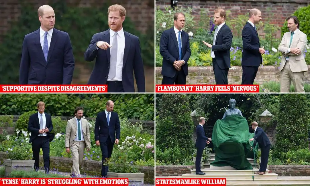 william harry inaugurano la statua della madre diana