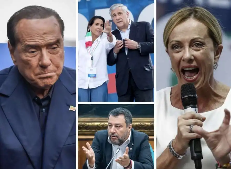 berlusconi tajani ronzulli meloni salvini 