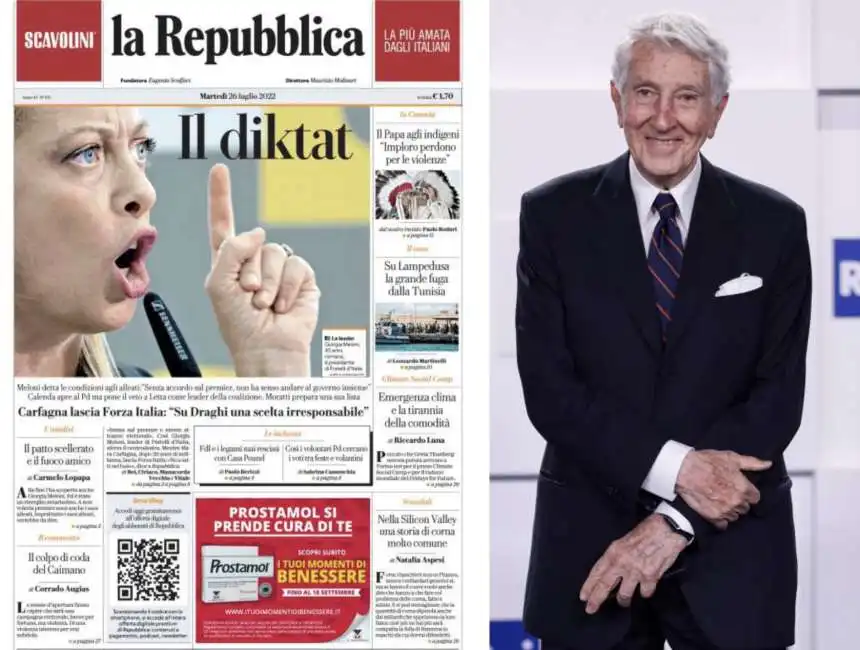 corrado augias repubblica giorgia meloni 