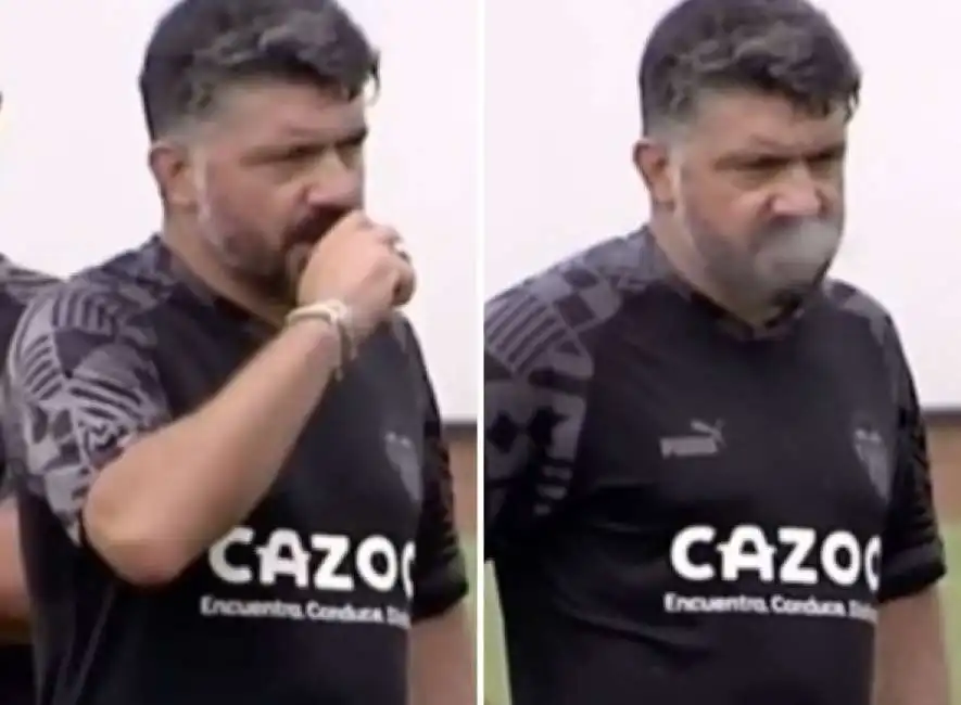 gennaro gattuso fuma in allenamento