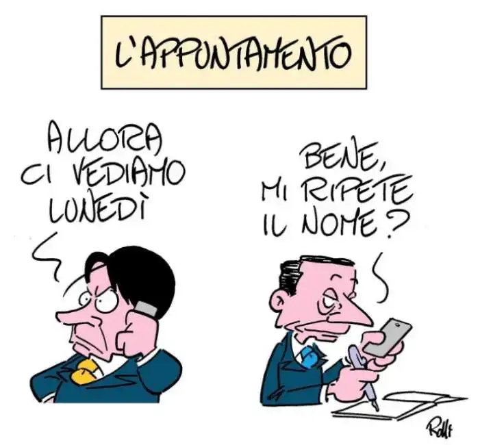 incontro draghi conte - vignetta by rolli