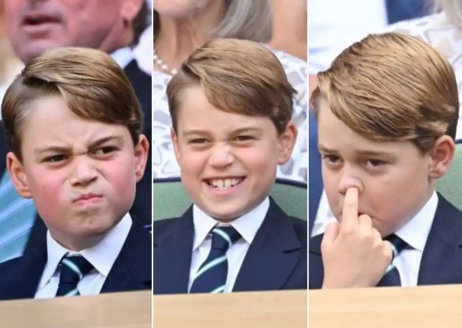 le smorfie del principe george alla finale di wimbledon 