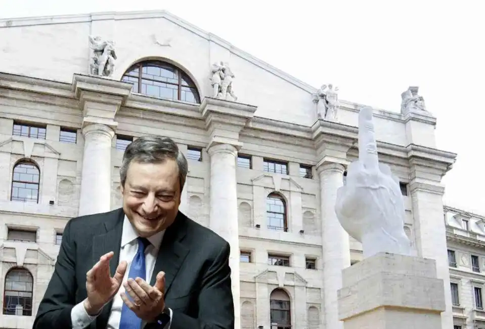 mario draghi piazza affari borsa milano 