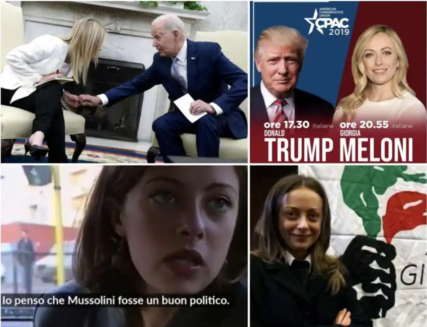 giorgia meloni biden trump mussolini