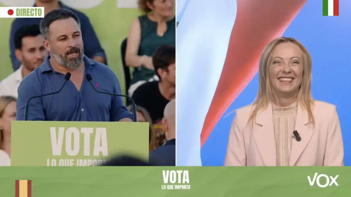 giorgia meloni in collegamento con il comizio di vox a valencia - 14 luglio 2023 - 5